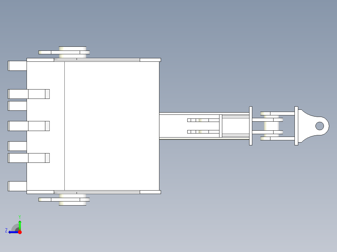 挖掘机贝壳斗右视图
