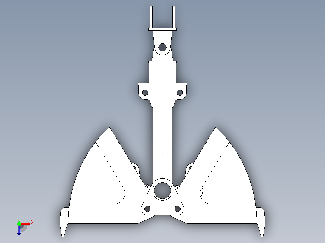 挖掘机贝壳斗俯视图