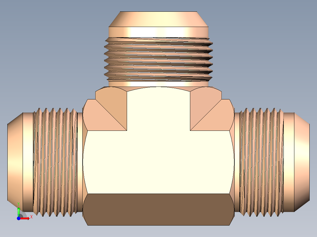 B3004507-三通管接头喇叭口前视图