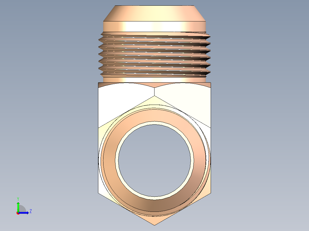 B3004507-三通管接头喇叭口左视图