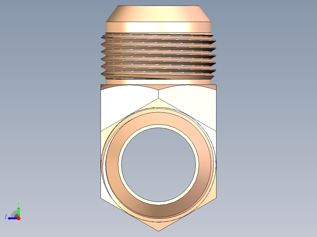 B3004507-三通管接头喇叭口右视图