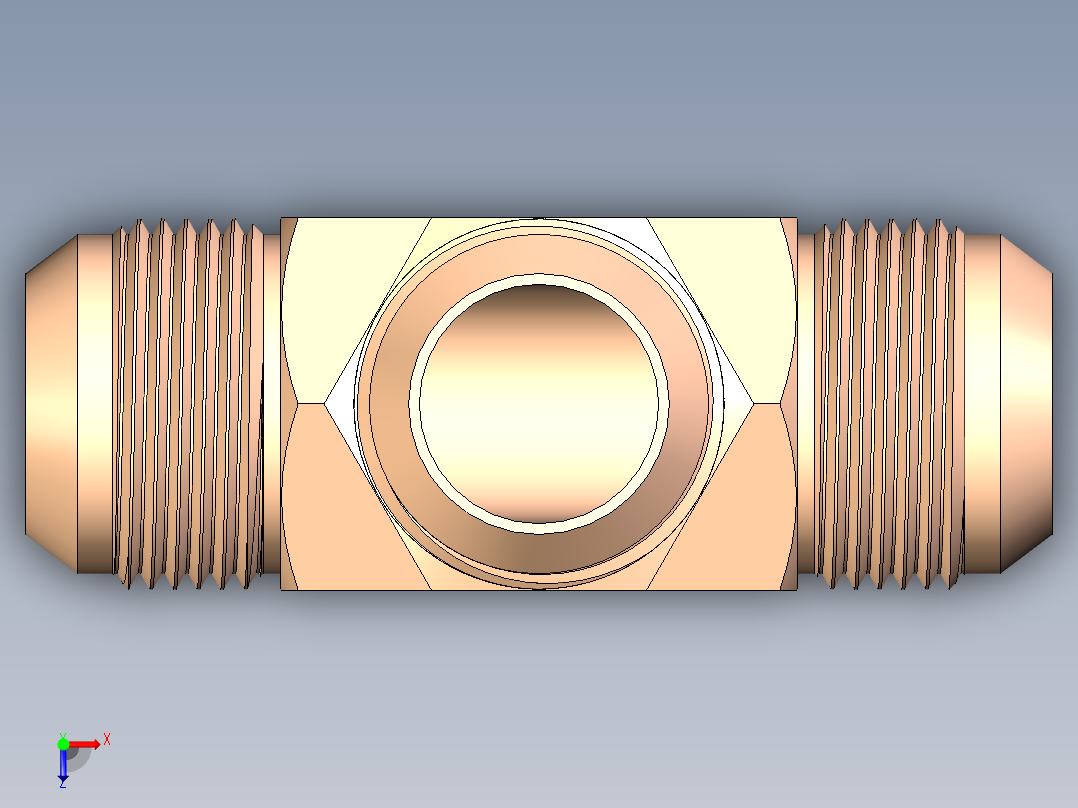 B3004507-三通管接头喇叭口俯视图