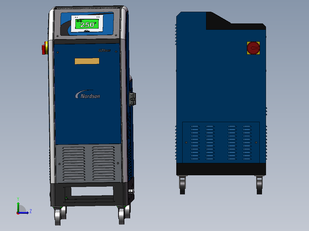 2款20升和45升轮式熔化器左视图