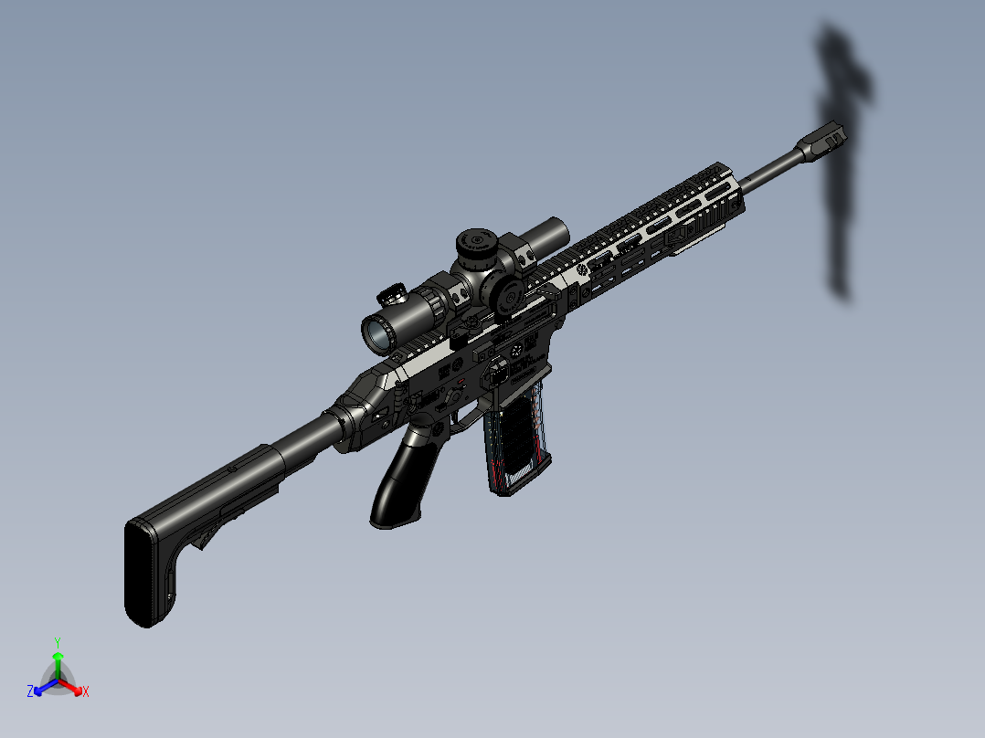 手枪左轮冲锋枪老式狙击步枪设计3D图纸perun-s1 STP正等轴测图