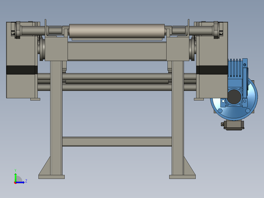 动力滚筒输送机 板材压制用推板机左视图