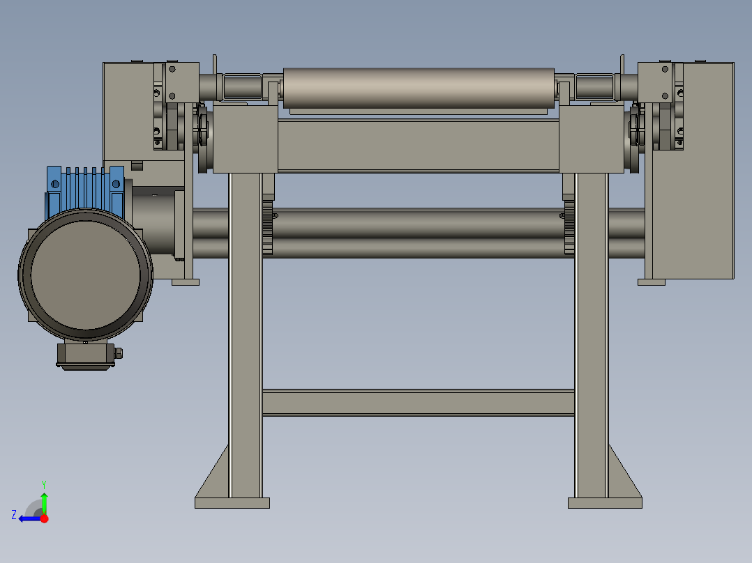 动力滚筒输送机 板材压制用推板机右视图