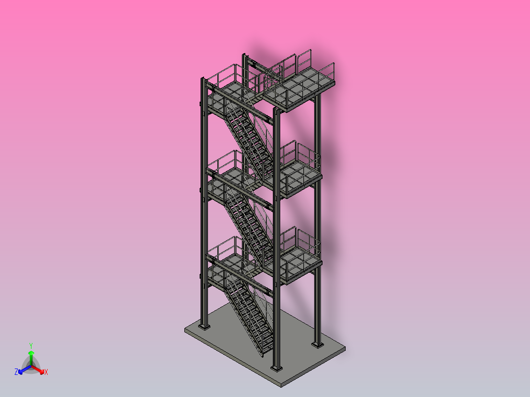 消防逃生楼梯主视图