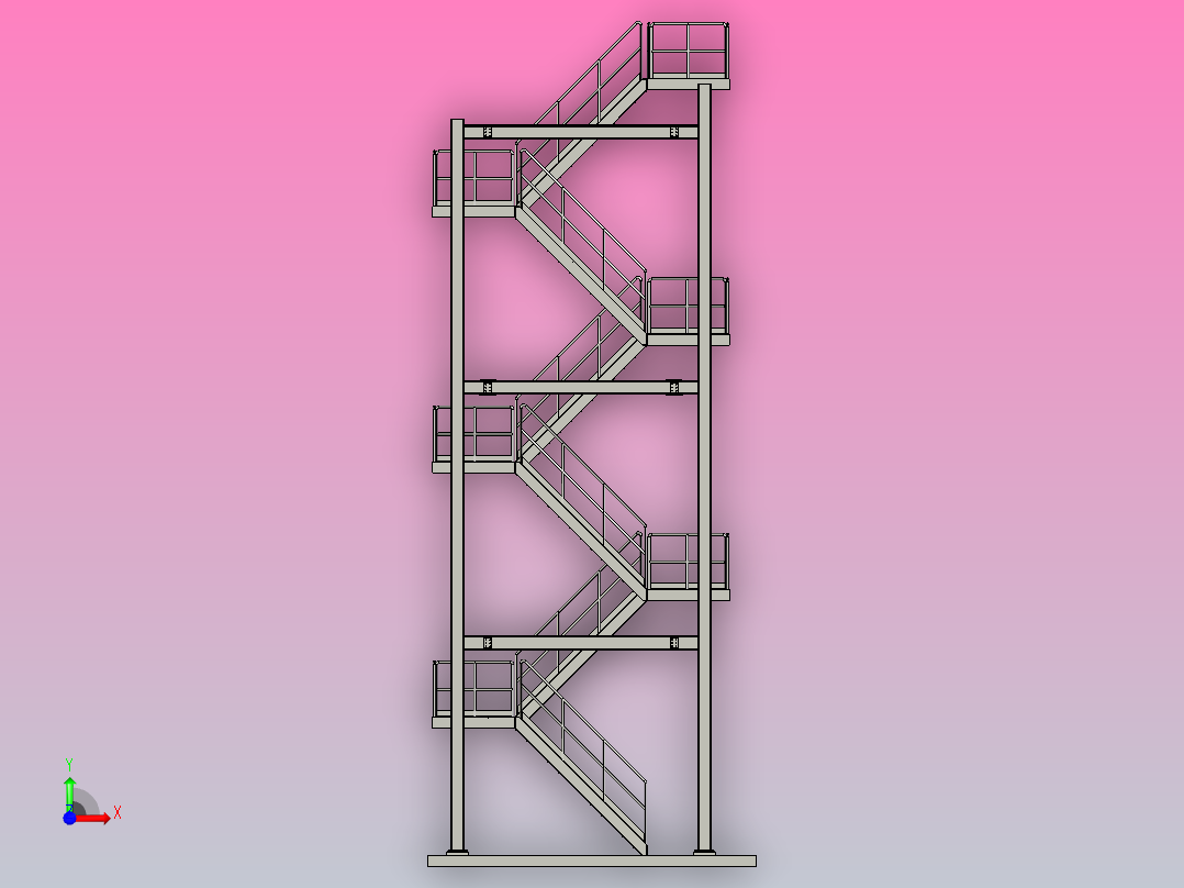 消防逃生楼梯前视图
