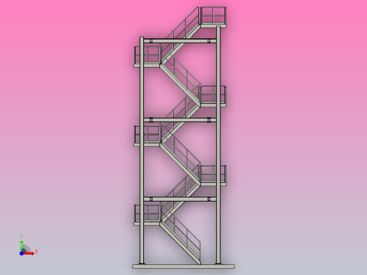 消防逃生楼梯前视缩略图