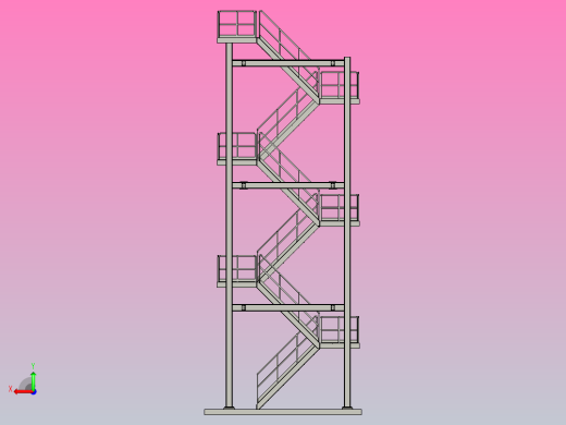 消防逃生楼梯后视缩略图