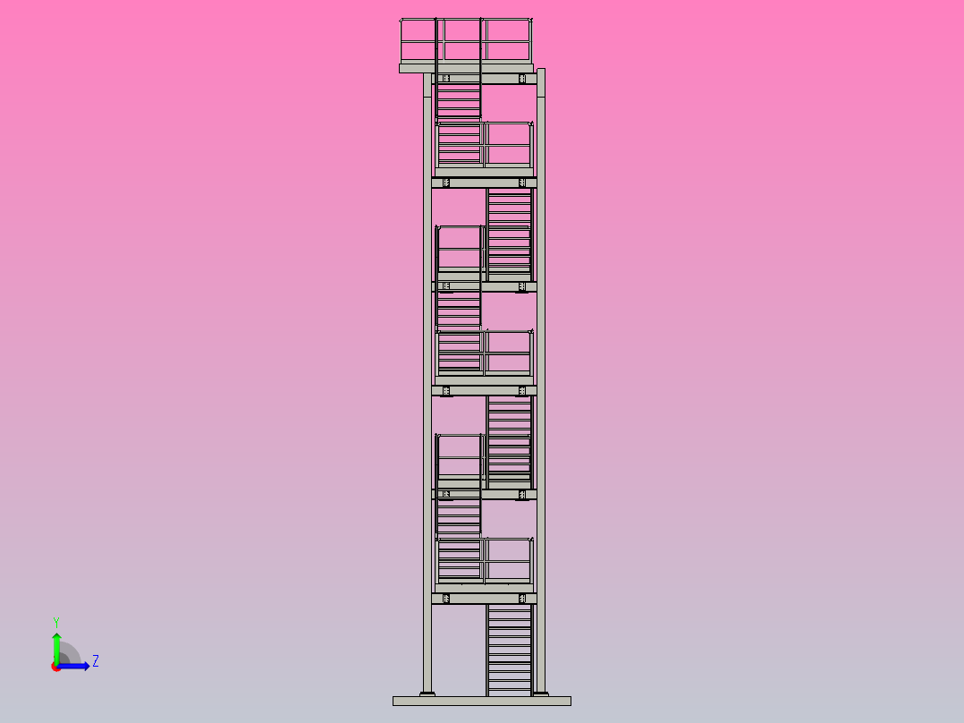 消防逃生楼梯左视图