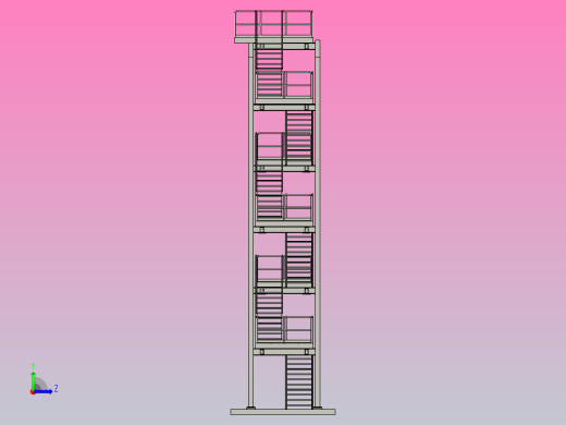 消防逃生楼梯左视缩略图