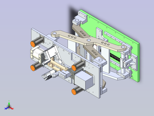 一款三爪夹具升降平台3D设计