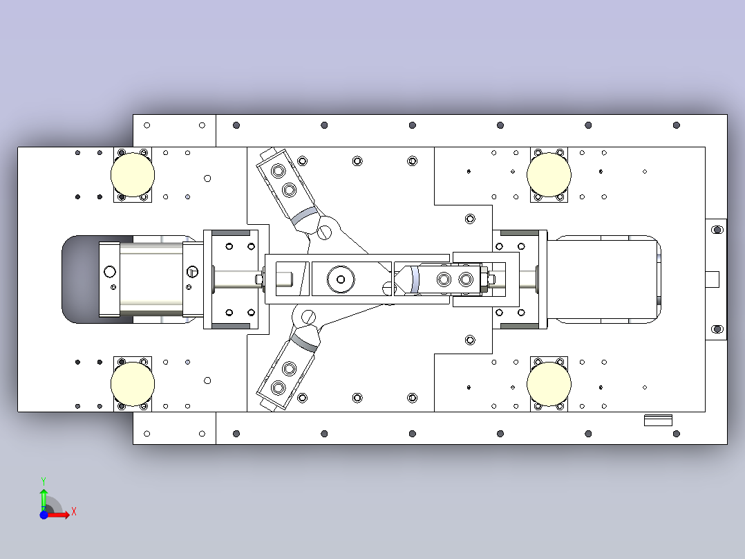 一款三爪夹具升降平台3D设计前视图