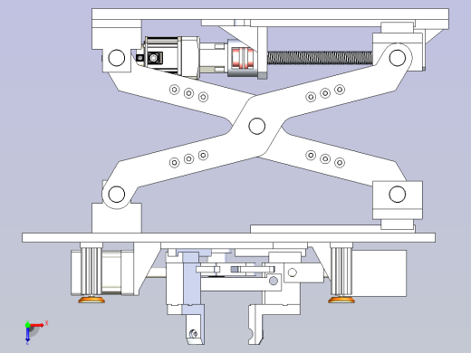 一款三爪夹具升降平台3D设计俯视缩略图