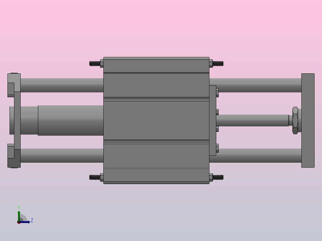 带导轨气缸-基本型HMGG系列[HMCGMB20-100]左视图