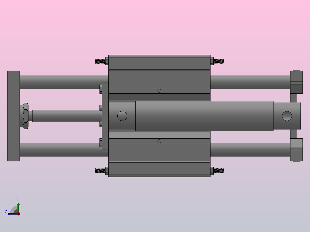 带导轨气缸-基本型HMGG系列[HMCGMB20-100]右视图