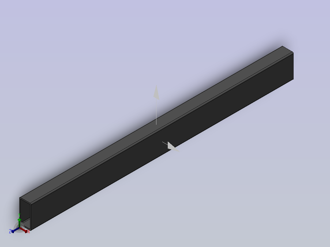 方通40×20×2.0x440（普通钢)正等轴测图