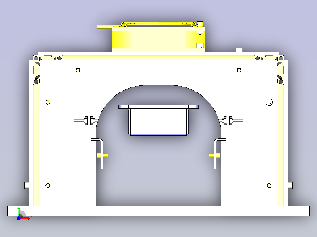 一款输送机上冷却工件3D图模型前视图