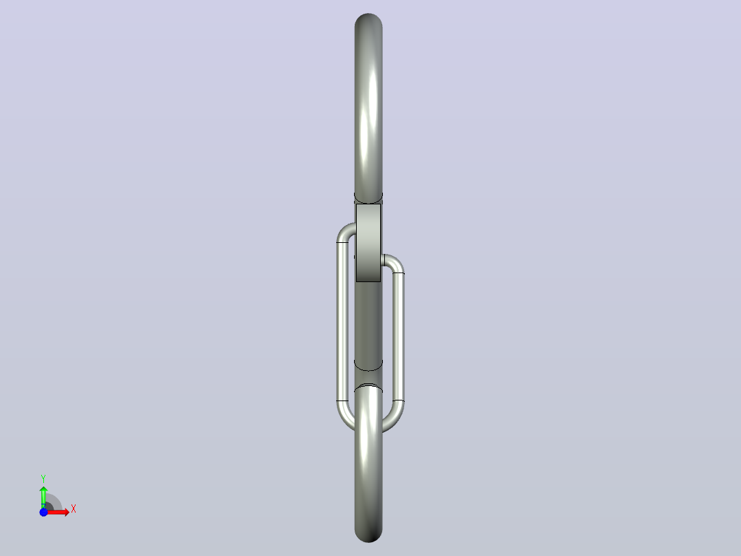 带安全锁的起重机吊钩，定制吊钩前视图