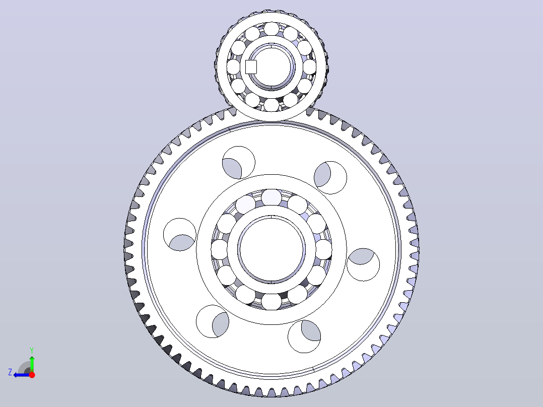 纯电动汽车两档变速器CATIA三维模型 右视图