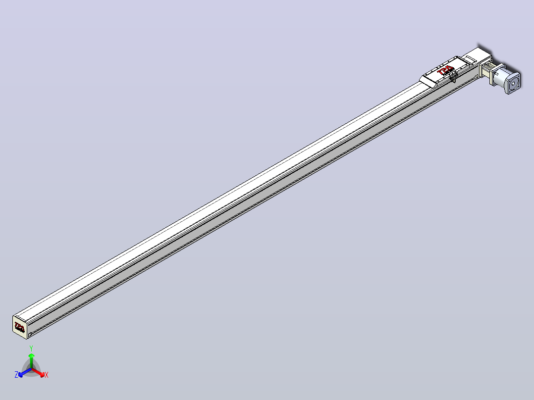 伺服电机集成皮带传动直线执行器TPA-OCB-100-192-L2750-DL-J90-N3正等轴测图