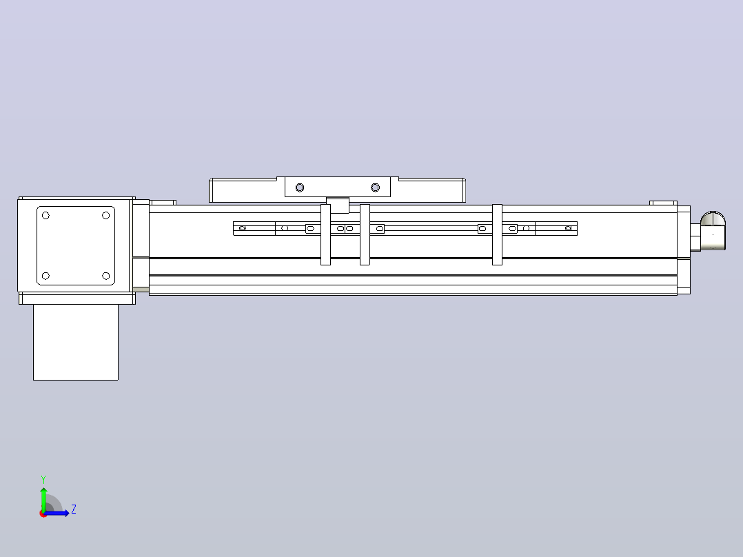 MCB10无尘皮带滑台[MCB10-L32-100-RD-100W-C3]左视图