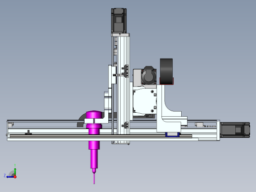 模组三轴滑台坐标型三轴点胶机械手全套3d图纸龙门直角型机器人右视缩略图