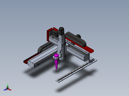 模组三轴滑台坐标型三轴点胶机械手全套3d图纸龙门直角型机器人正等轴测缩略图