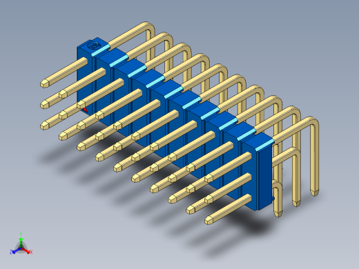 彩色公排针 100mil 2.54mm 系列-DS1022_blue_3x10p_100mil_TypeD_rev1.0