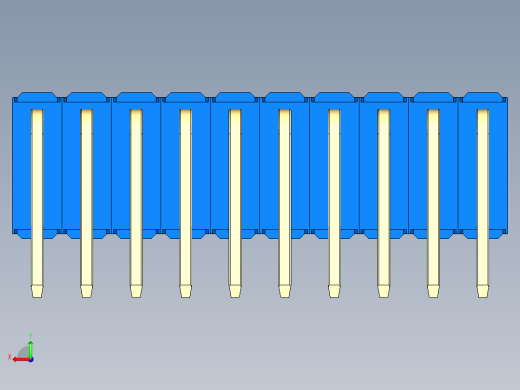 彩色公排针 100mil 2.54mm 系列-DS1022_blue_3x10p_100mil_TypeD_rev1.0后视缩略图