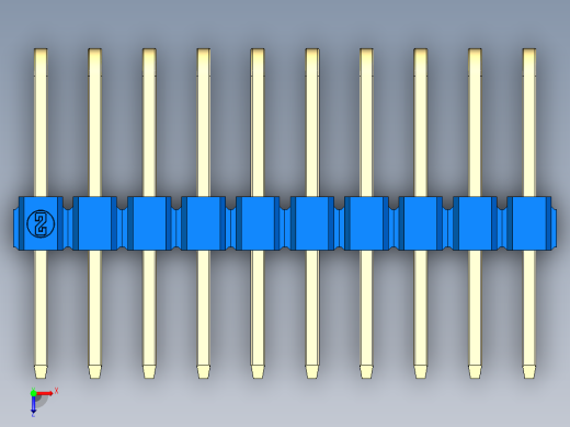 彩色公排针 100mil 2.54mm 系列-DS1022_blue_3x10p_100mil_TypeD_rev1.0俯视缩略图