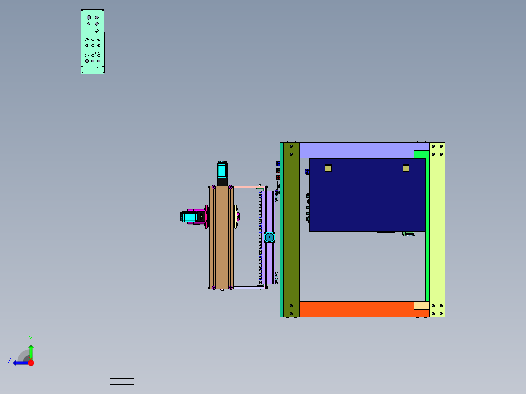 台式小型高精精雕雕铣机右视图