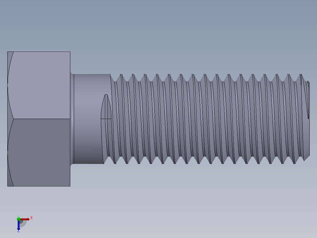 UNC 六角螺栓-Hex Bolt 0.750-10 x 2.SLDPRT俯视图
