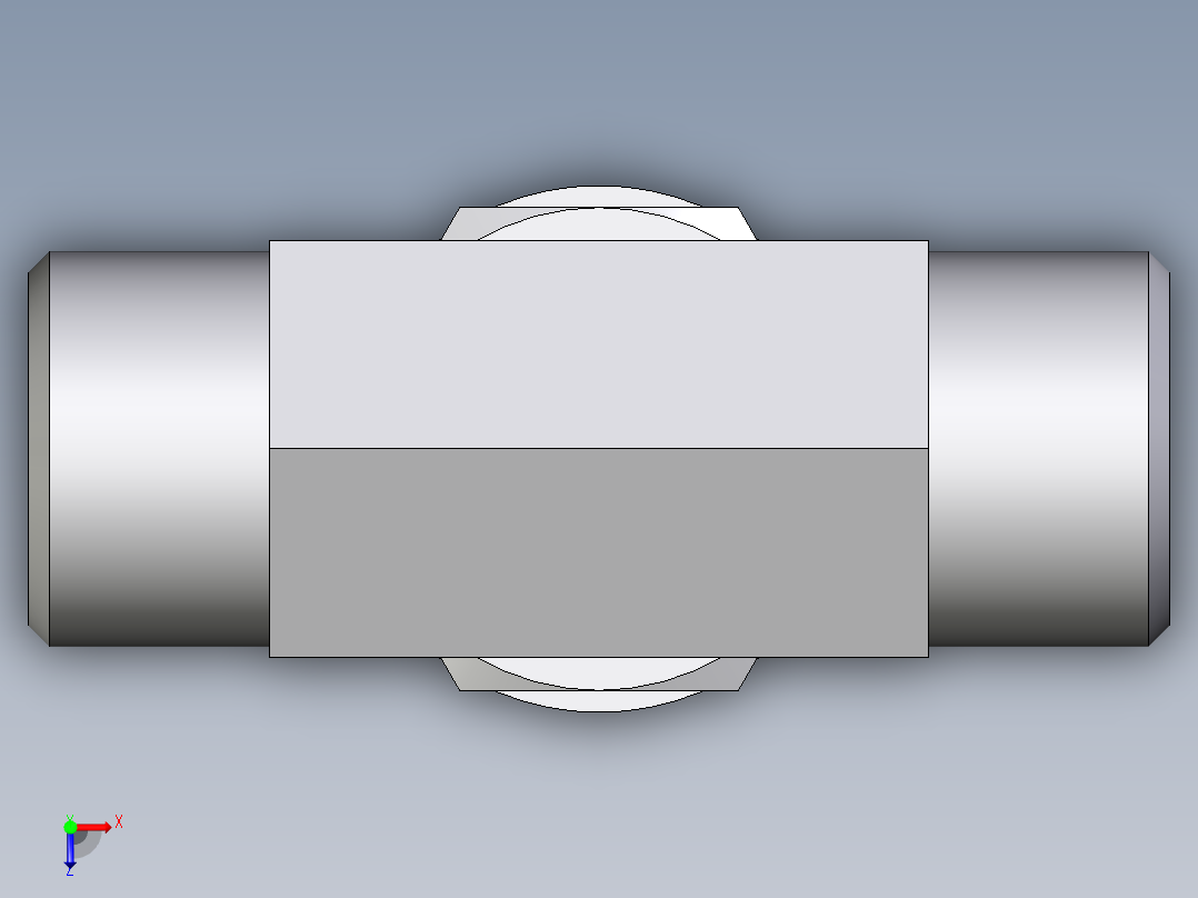 卡套式工业通用硬管接头EO_Adjustable_locknut_branch_tee_TEE12LROMDCF俯视图