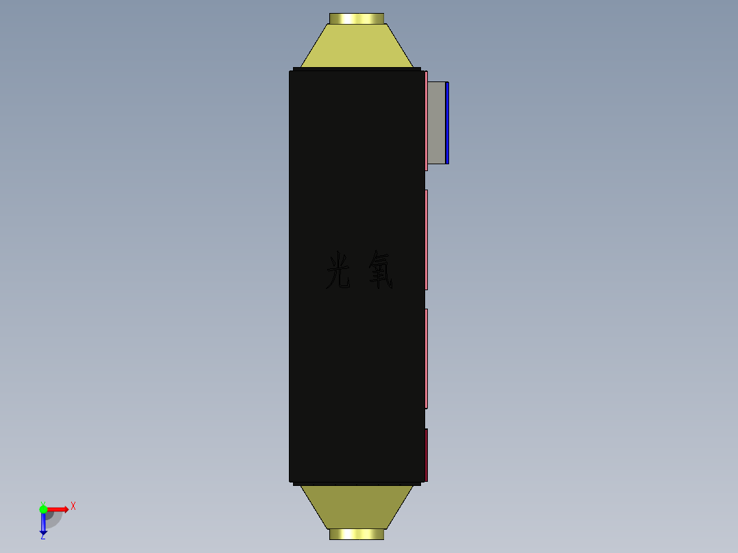 净化恶臭废物的UV光氧机俯视图
