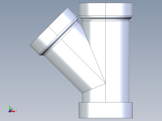 船舶管路系统S5_SeaDrainPLUS_45Wye-SxSxS_37E163003_3in Sea Drain Plus - 45 Wye - SxSxS前视缩略图