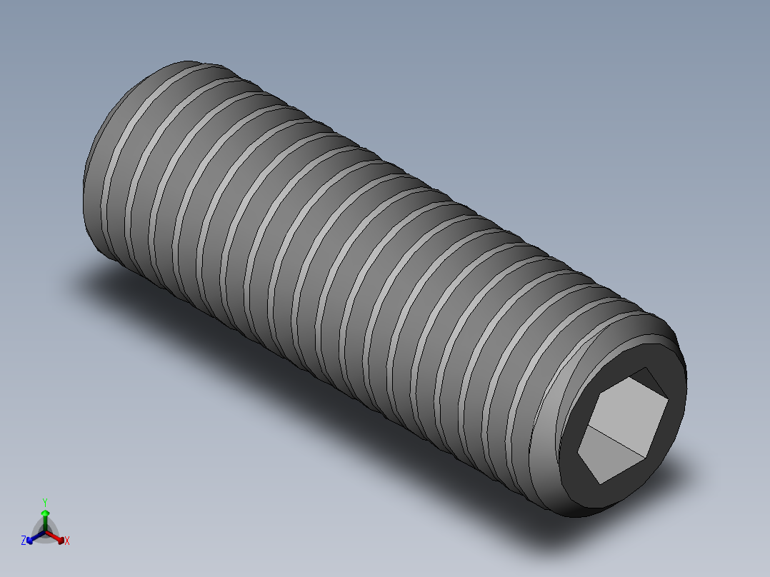 DIN 913-ISO 4026 固定螺钉-M10 L=30.SLDPRT正等轴测图