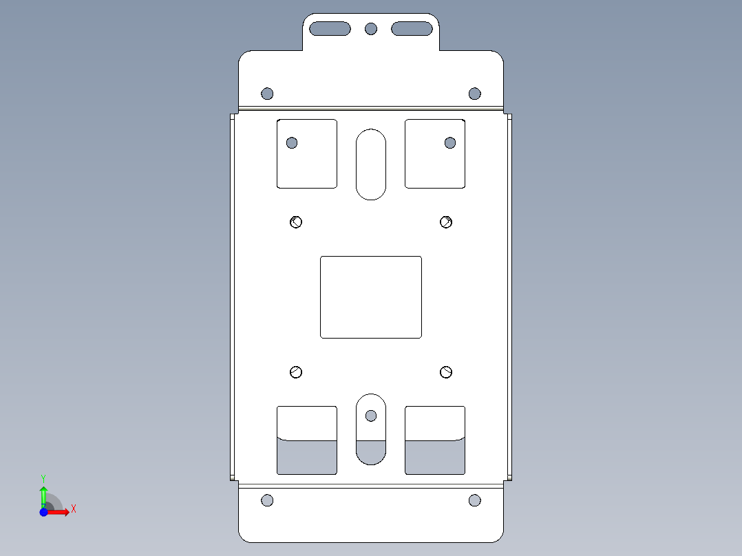 基恩士VT3-V7R_pole-bracket_kc图纸模型前视图