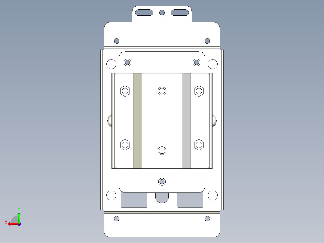 基恩士VT3-V7R_pole-bracket_kc图纸模型后视图