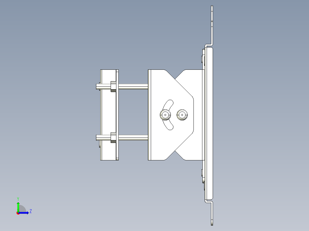基恩士VT3-V7R_pole-bracket_kc图纸模型左视图