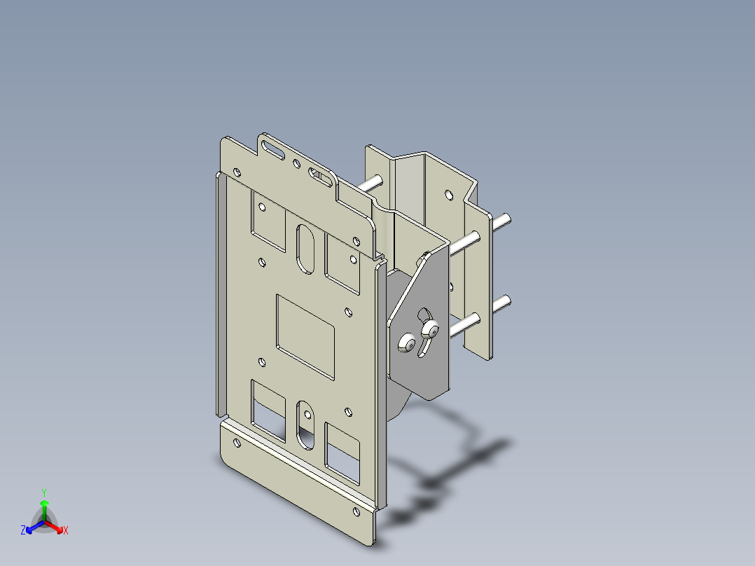 基恩士VT3-V7R_pole-bracket_kc图纸模型正等轴测图