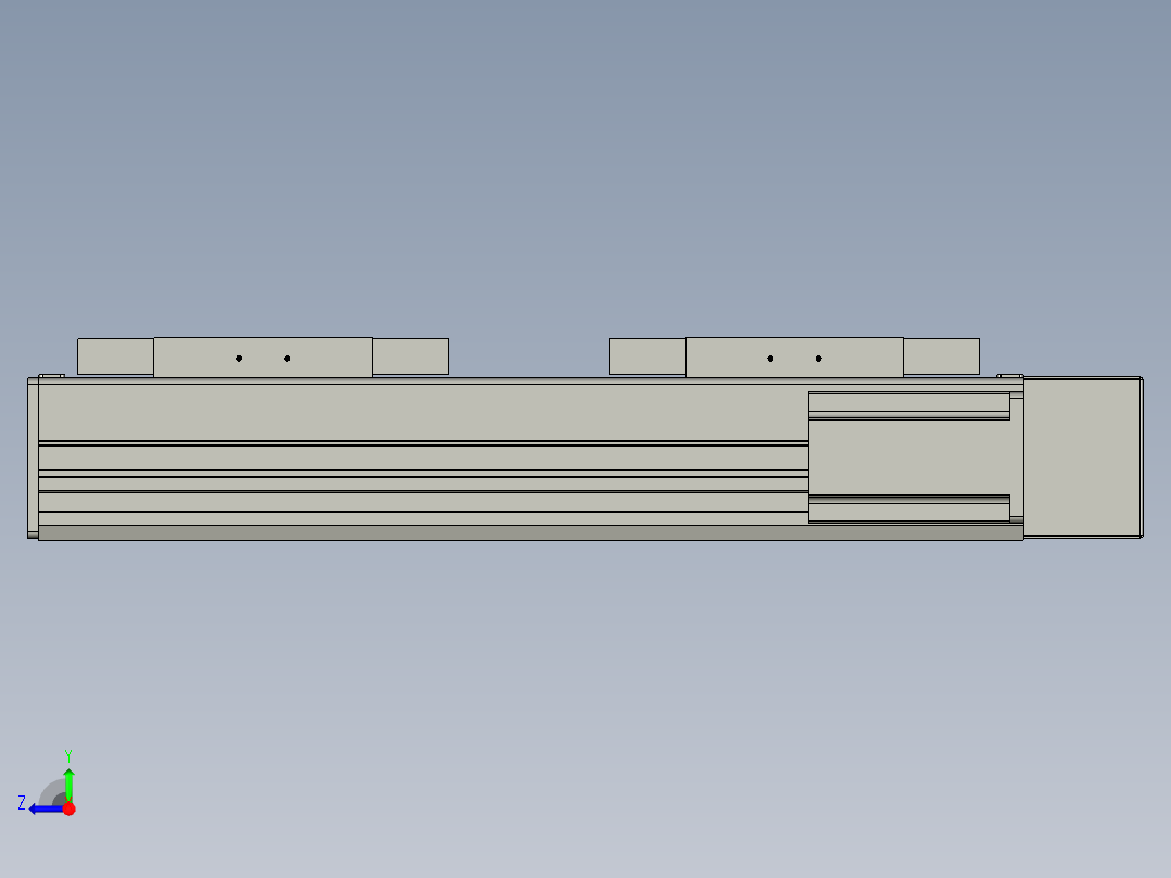 直线模组WG-LHC12-S200-R设计图纸右视图