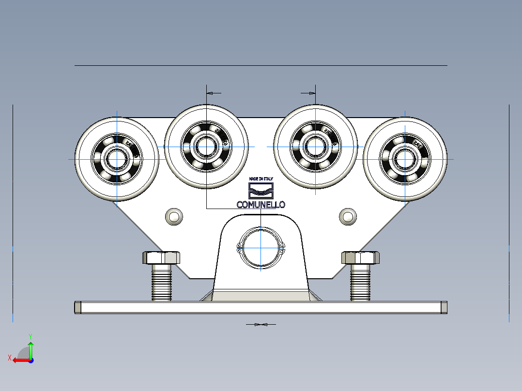 吊轮滑轮食堂大门的车厢CGS-250.8-P后视图