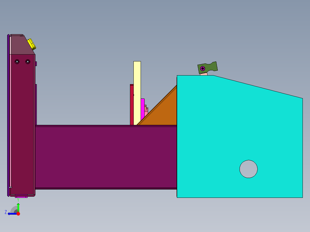 双位置探针针床右视图