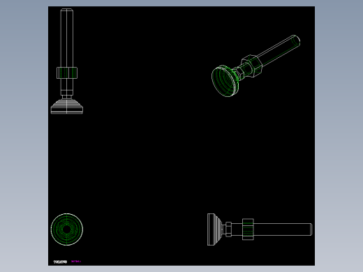 水平調整腳座LVA60-2D多系列多零件图纸模型