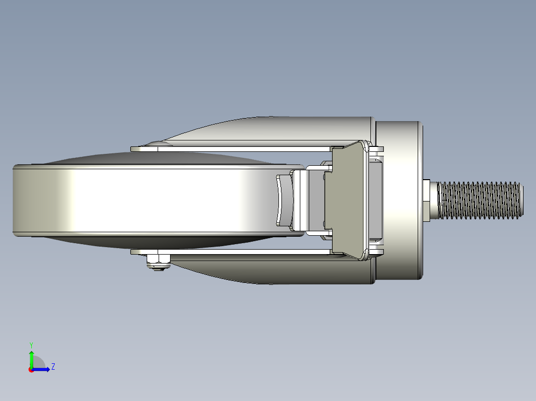 橡膠輪、導電輪(1500N)5537-3D多系列多零件图纸模型左视图