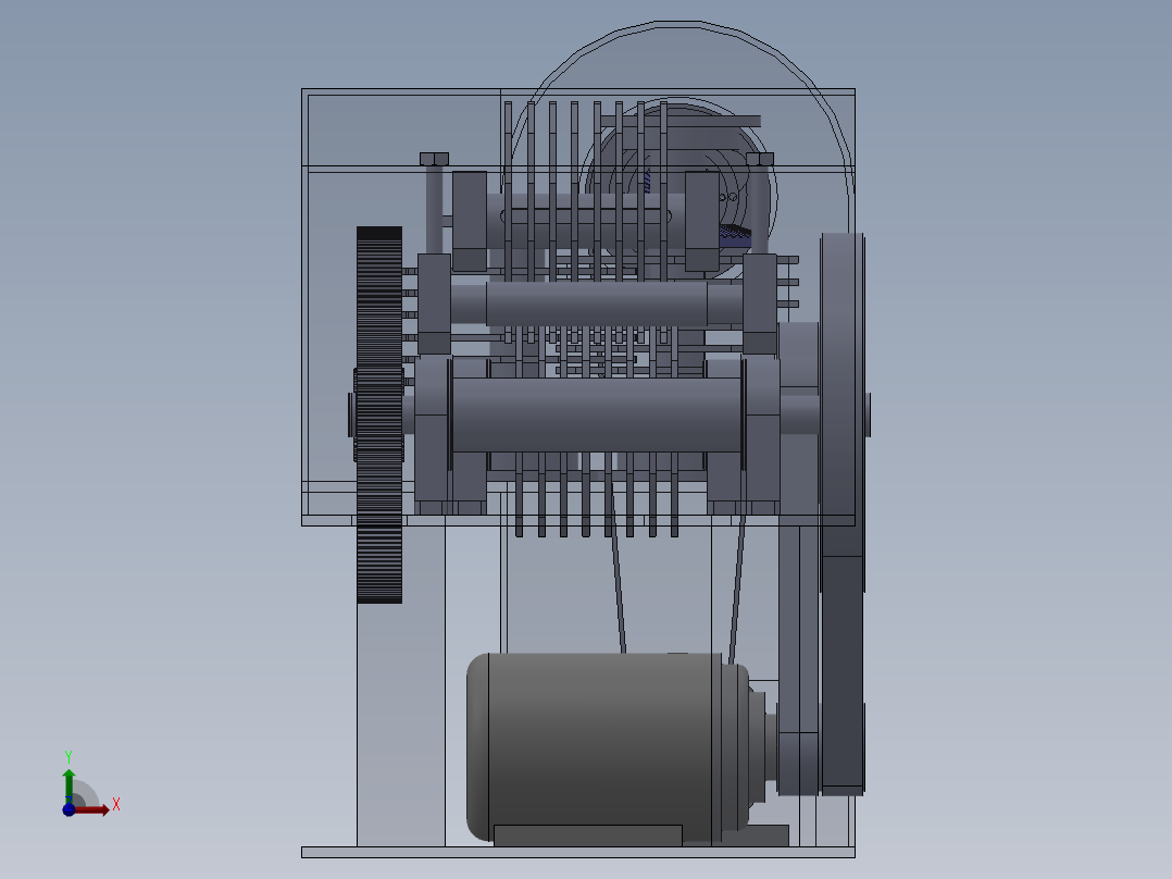 玉米秸秆粉碎机设计含仿真【三维SW模型+19张CAD图纸+说明】前视图