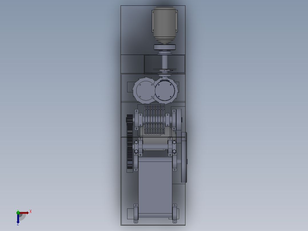 玉米秸秆粉碎机设计含仿真【三维SW模型+19张CAD图纸+说明】俯视图