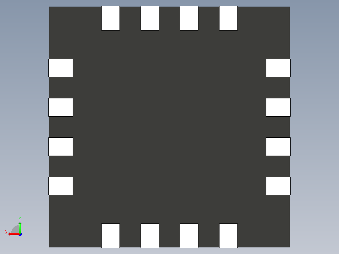 元器件3D封装qfn16-4x4152后视图